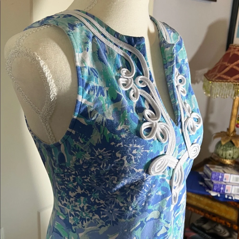 Lilly Pulitzer Blue Green Sleeveless Dress size small 2 4 s - Picture 3 of 5
